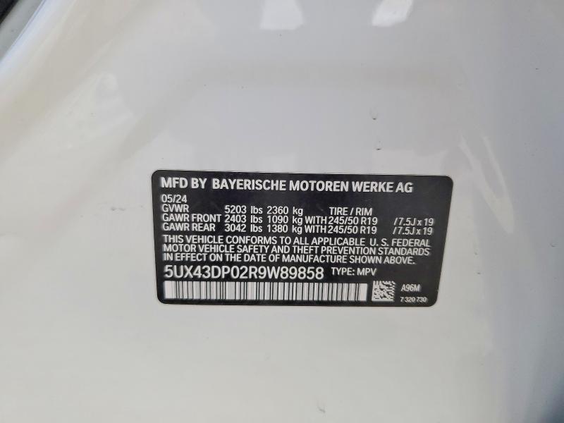 Aukcja sprzedaży 2024 Bmw X3 Sdrive3, vin: 5UX43DP02R9W89858, numer aukcji: 77558555