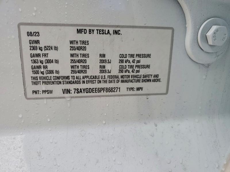 Aukcja sprzedaży 2023 Tesla Model Y, vin: 7SAYGDEE6PF868271, numer aukcji: 75355765