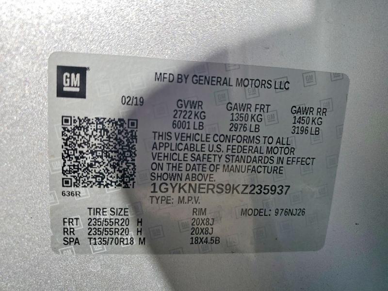 Продаж на аукціоні авто 2019 Cadillac Xt5 Premiu, vin: 1GYKNERS9KZ235937, номер лоту: 76590785