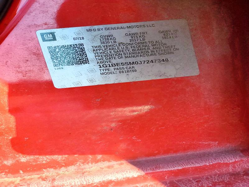 76052655 :رقم المزاد ، 1G1BE5SM0J7247348 vin ، 2018 Chevrolet Cruze مزاد بيع