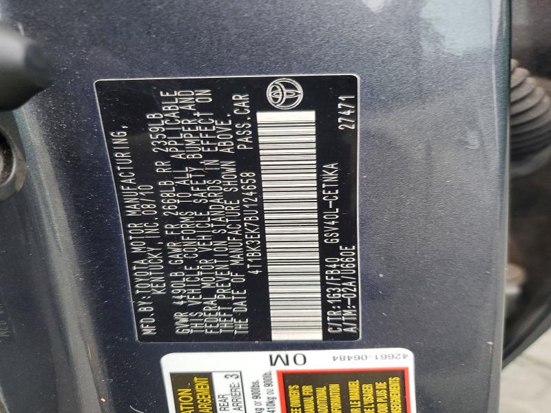 Продаж на аукціоні авто 2011 Toyota Camry, vin: 4T1BK3EK7BU124658, номер лоту: 76244735