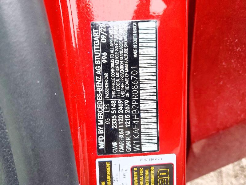 Aukcja sprzedaży 2023 Mercedes-benz C, vin: W1KAF4HB2PR086701, numer aukcji: 77508075