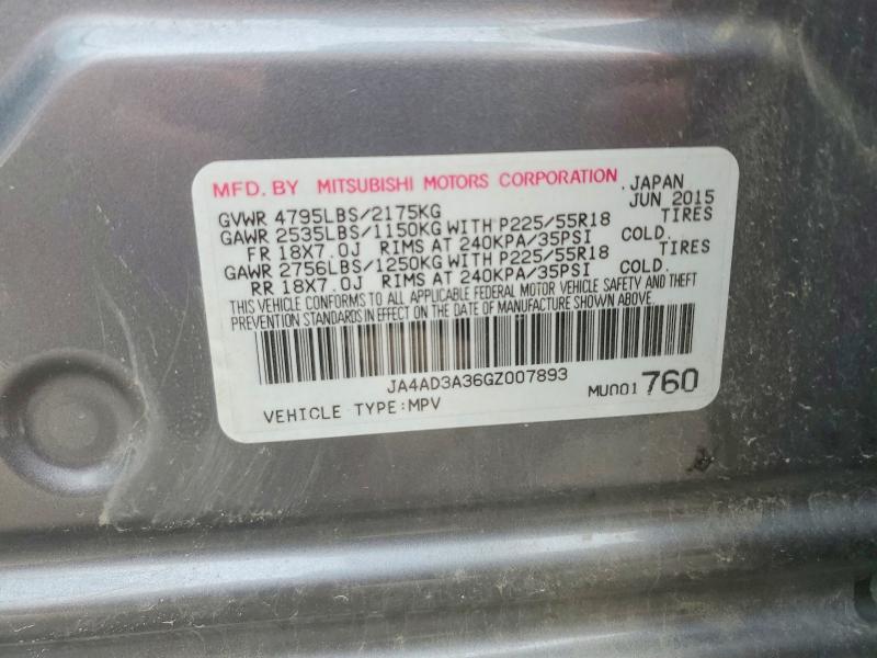 Aukcja sprzedaży 2016 Mits Outlander Es, vin: JA4AD3A36GZ007893, numer aukcji: 78439305