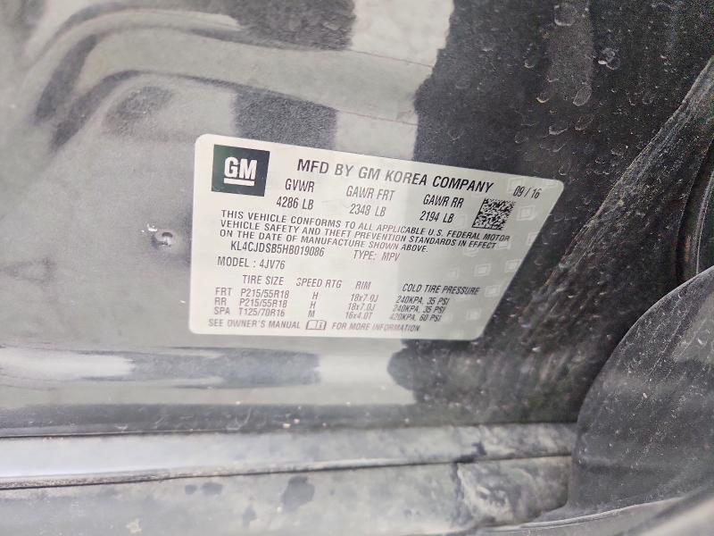2017 Buick Encore მანქანა იყიდება აუქციონზე, vin: KL4CJDSB5HB019086, აუქციონის ნომერი: 75671335
