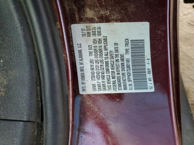 Продажа на аукционе авто 2018 Honda Ridgeline, vin: 5FPYK3F72JB011451, номер лота: 77182345