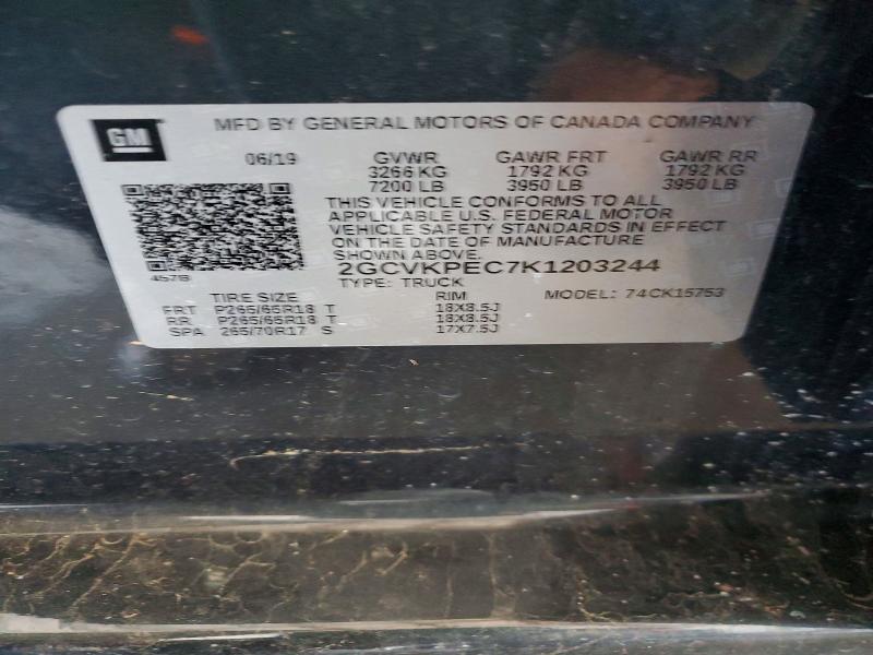 76577015 :رقم المزاد ، 2GCVKPEC7K1203244 vin ، 2019 Chevrolet Silverado Ld مزاد بيع