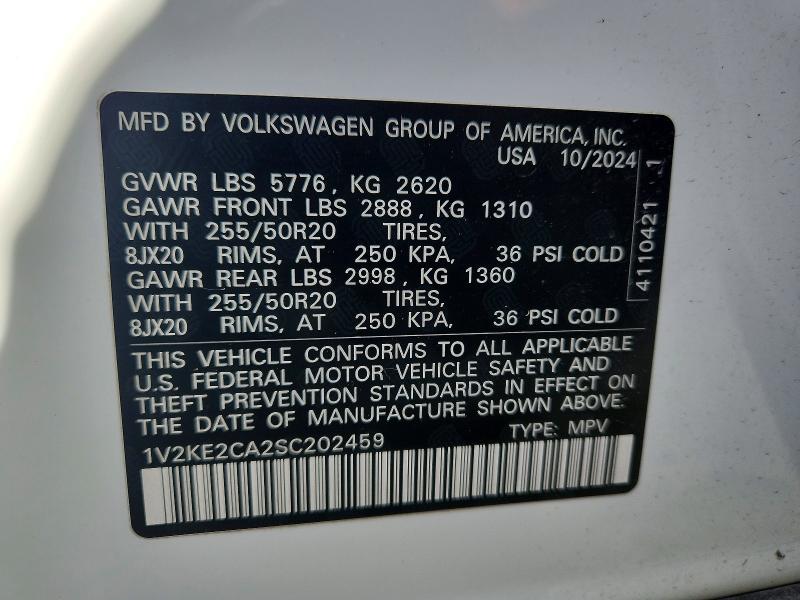 Aukcja sprzedaży 2025 Volkswagen Atlas Cross Sport, vin: 1V2KE2CA2SC202459, numer aukcji: 78346705