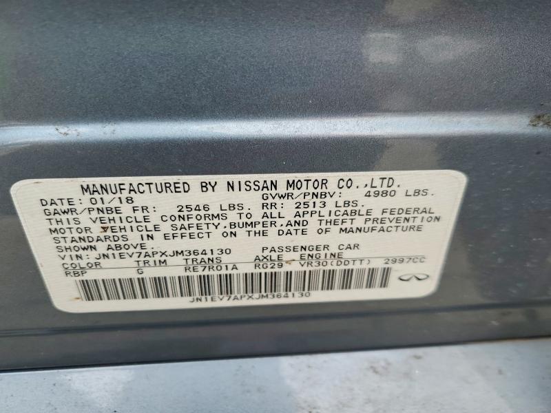 Aukcja sprzedaży 2018 Infiniti Q50, vin: JN1EV7APXJM364130, numer aukcji: 78530925