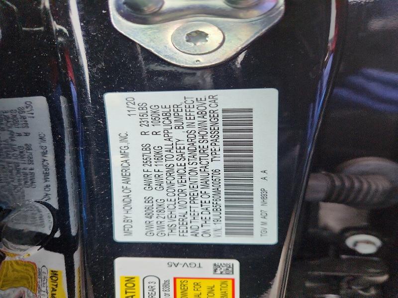 77327525 :رقم المزاد ، 19UUB5F60MA005706 vin ، 2021 Acura Tlx مزاد بيع