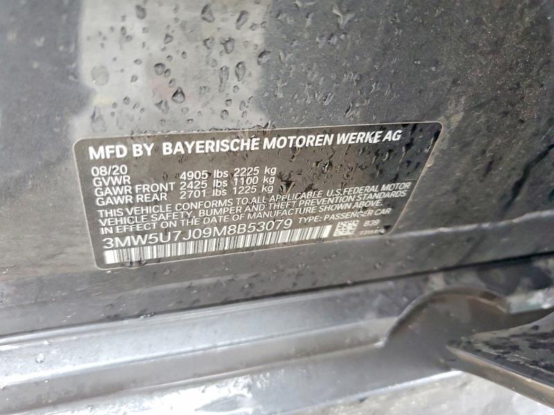 Продажа на аукционе авто 2021 Bmw M340i, vin: 3MW5U7J09M8B53079, номер лота: 77780015