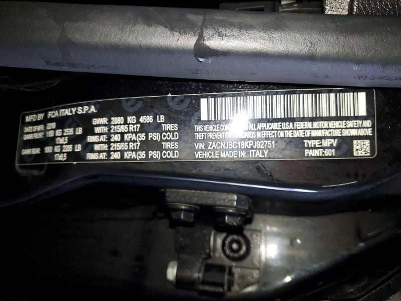 Продажа на аукционе авто 2019 Jeep Renegade, vin: ZACNJBC18KPJ92751, номер лота: 77381135