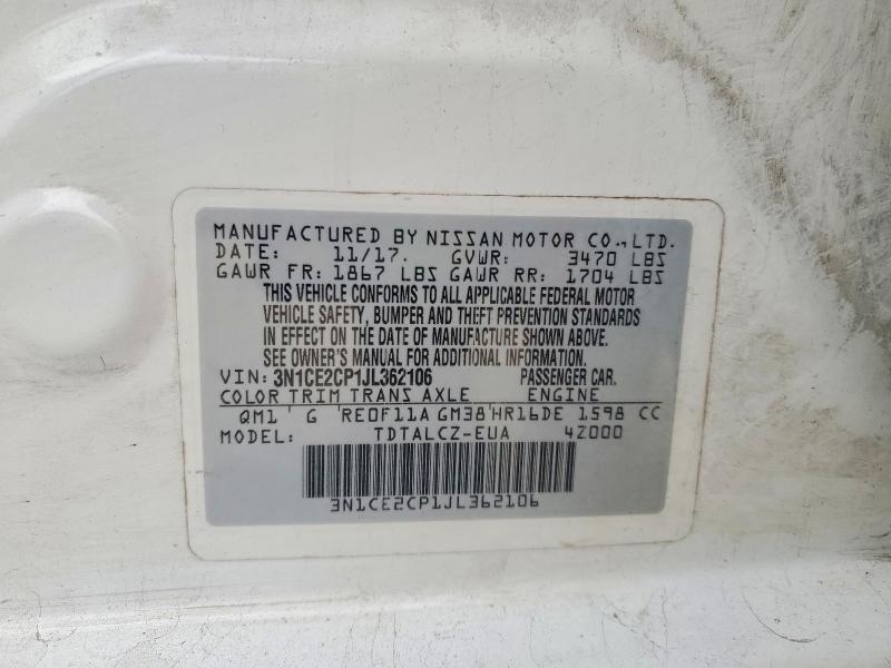 Продаж на аукціоні авто 2018 Nissan Versa Note, vin: 3N1CE2CP1JL362106, номер лоту: 77392635
