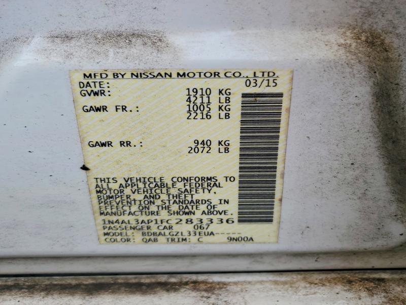 2015 Nissan Altima მანქანა იყიდება აუქციონზე, vin: 1N4AL3AP1FC283336, აუქციონის ნომერი: 77563975
