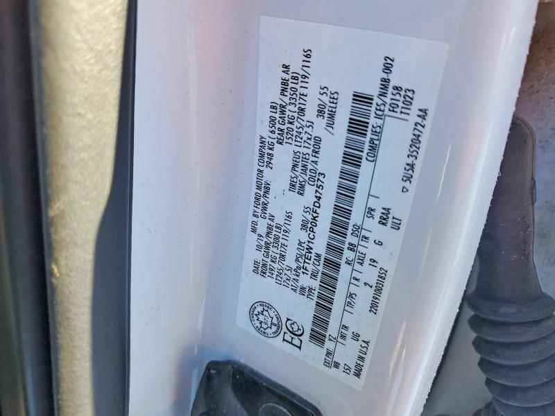 74736385 :رقم المزاد ، 1FTEW1CP0KFD47573 vin ، 2019 Ford F-150 مزاد بيع