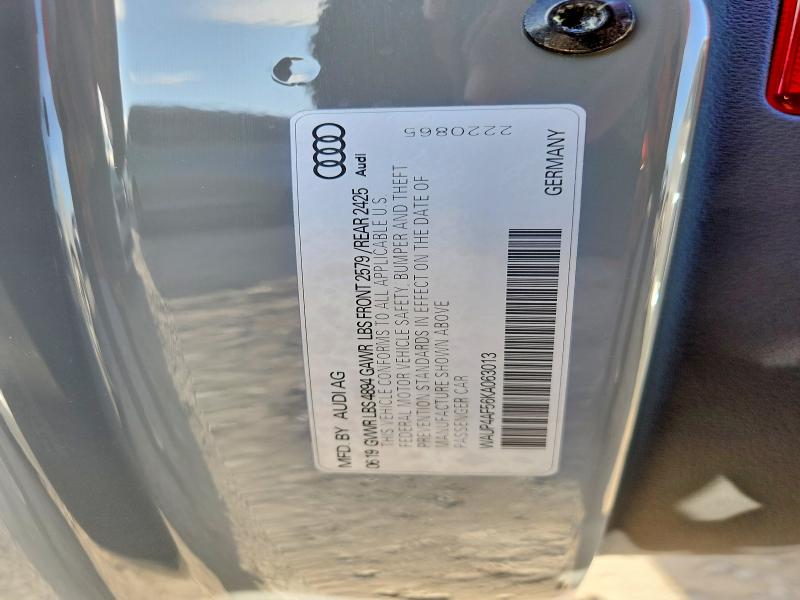 2019 Audi S5 მანქანა იყიდება აუქციონზე, vin: WAUP4AF56KA063013, აუქციონის ნომერი: 76043995