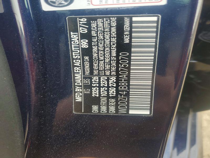 Aukcja sprzedaży 2017 Mercedes-benz E, vin: WDDZF4JB8HA075070, numer aukcji: 77864855