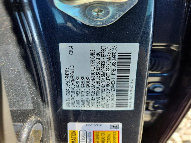 76246155 :رقم المزاد ، 1HGCY1F20RA050541 vin ، 2024 Honda Accord مزاد بيع