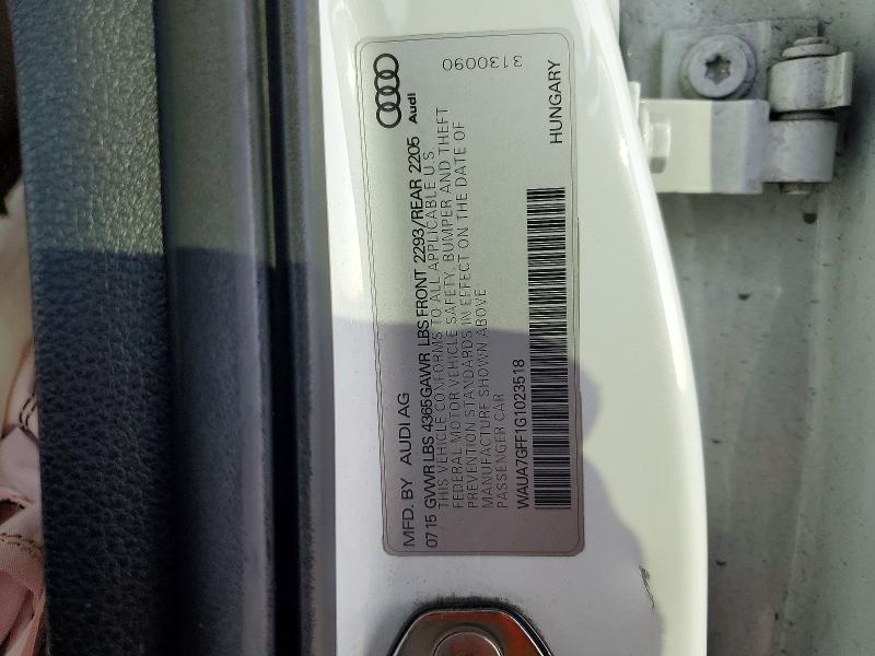 Aukcja sprzedaży 2016 Audi A3, vin: WAUA7GFF1G1023518, numer aukcji: 75506995