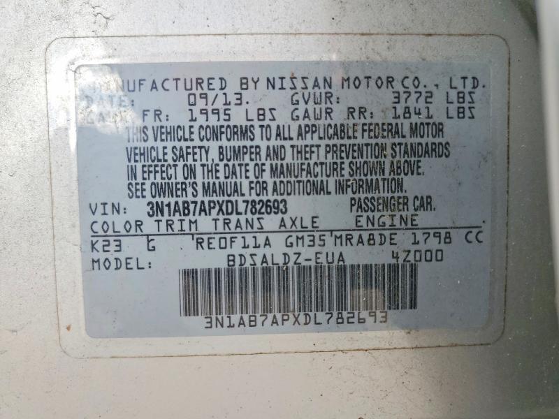 Продажа на аукционе авто 2013 Nissan Sentra Fe+, vin: 3N1AB7APXDL782693, номер лота: 75794735
