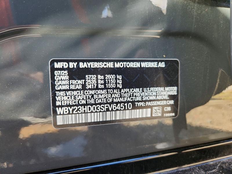 Продажа на аукционе авто 2025 Bmw I4, vin: WBY23HD03SFV64510, номер лота: 78162465