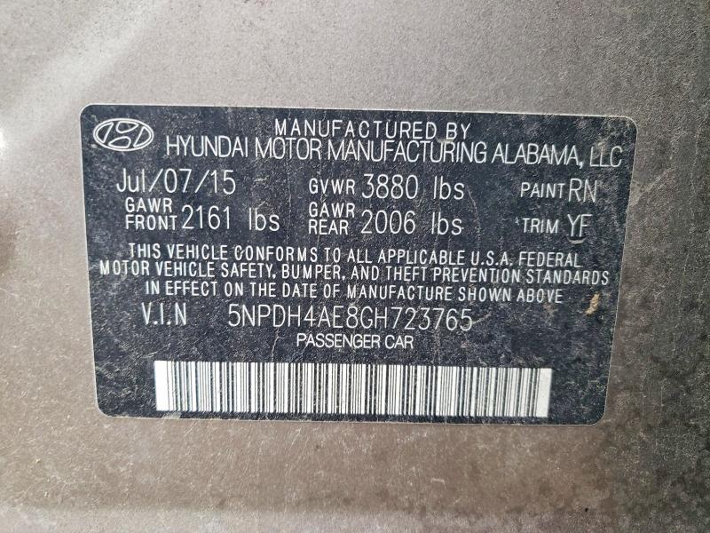 Aukcja sprzedaży 2016 Hyundai Elantra, vin: 5NPDH4AE8GH723765, numer aukcji: 76916145