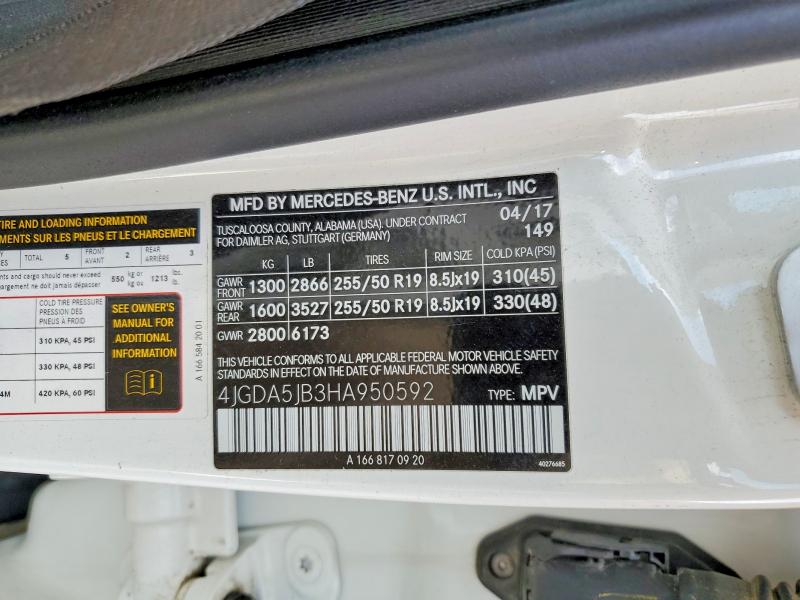Продаж на аукціоні авто 2017 Mercedes-benz Gle, vin: 4JGDA5JB3HA950592, номер лоту: 76376075