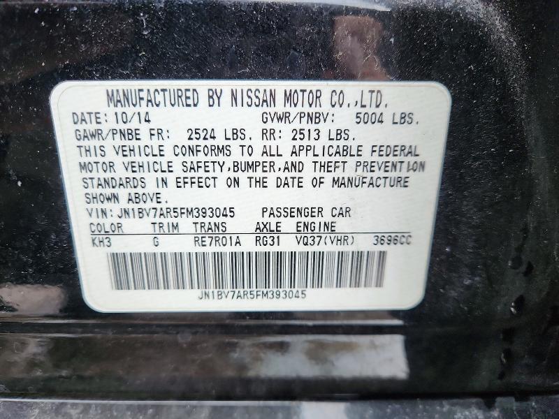 Aukcja sprzedaży 2015 Infiniti Q50, vin: JN1BV7AR5FM393045, numer aukcji: 78957125