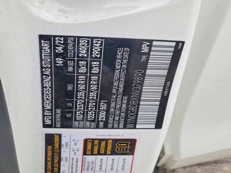 76723785 :رقم المزاد ، W1N0G8DBXNV379890 vin ، 2022 Mercedes-benz Glc مزاد بيع