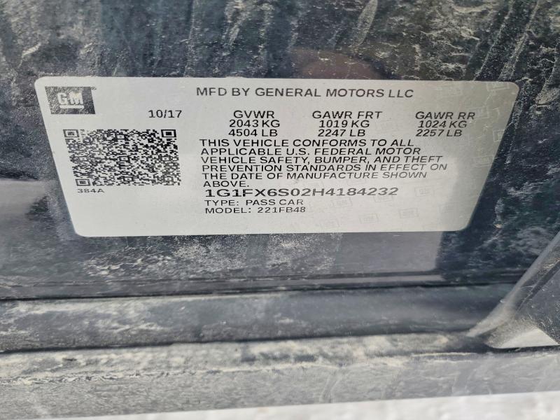 Aukcja sprzedaży 2017 Chevrolet Bolt Ev, vin: 1G1FX6S02H4184232, numer aukcji: 77082055