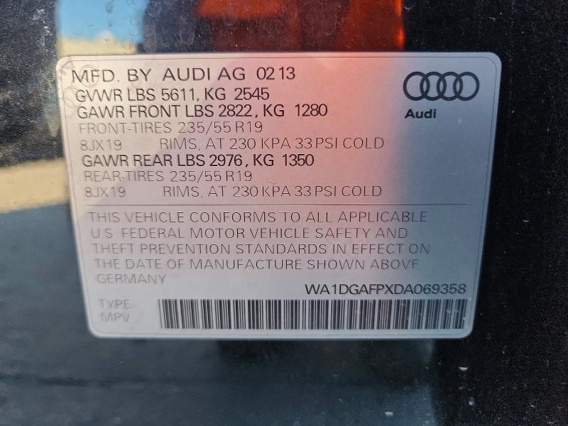 Продажа на аукционе авто 2013 Audi Q5, vin: WA1DGAFPXDA069358, номер лота: 76485845
