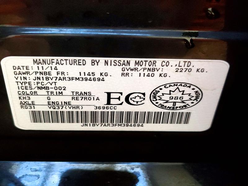Auction sale of the 2015 Infiniti Q50, vin: JN1BV7AR3FM394694, lot number: 75376225