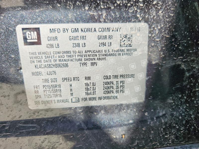 Продажа на аукционе авто 2017 Buick Encore, vin: KL4CJASB2HB062606, номер лота: 77331565