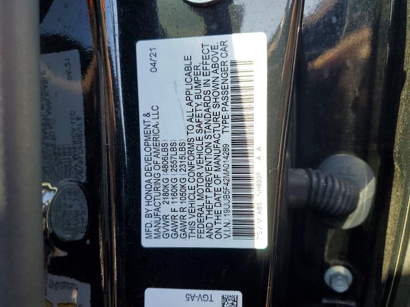 Aukcja sprzedaży 2021 Acura Tlx, vin: 19UUB5F42MA014289, numer aukcji: 77423995