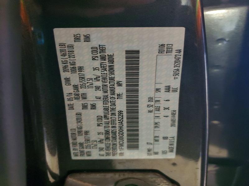 76209355 :رقم المزاد ، 1FMCU0GD0HUA52299 vin ، 2017 Ford Escape مزاد بيع