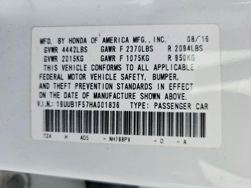 2017 Acura Tlx Tech მანქანა იყიდება აუქციონზე, vin: 19UUB1F57HA001836, აუქციონის ნომერი: 75871025