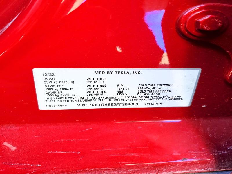 Aukcja sprzedaży 2023 Tesla Model Y, vin: 7SAYGAEE3PF964020, numer aukcji: 76604265