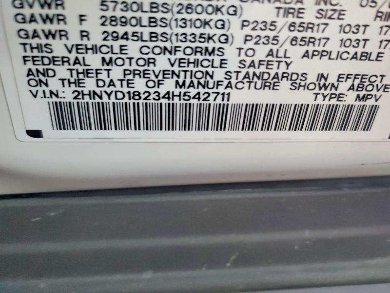 75928955 :رقم المزاد ، 2HNYD18234H542711 vin ، 2004 Acura Mdx مزاد بيع