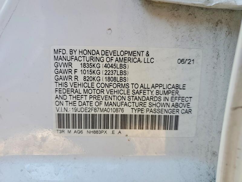 Продаж на аукціоні авто 2021 Acura Ilx Premiu, vin: 19UDE2F87MA010876, номер лоту: 75306515