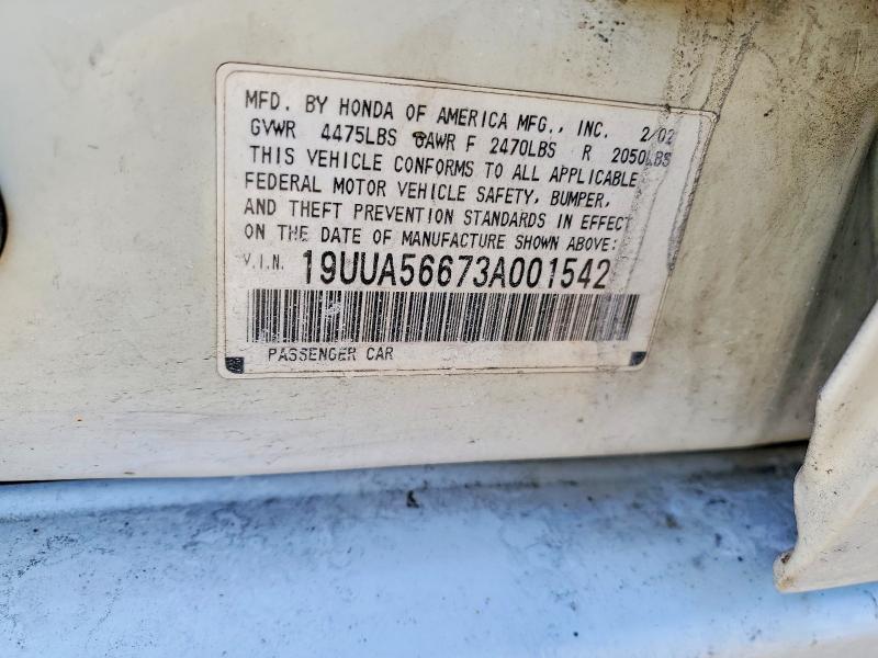 Aukcja sprzedaży 2003 Acura 3.2tl, vin: 19UUA56673A001542, numer aukcji: 76312475