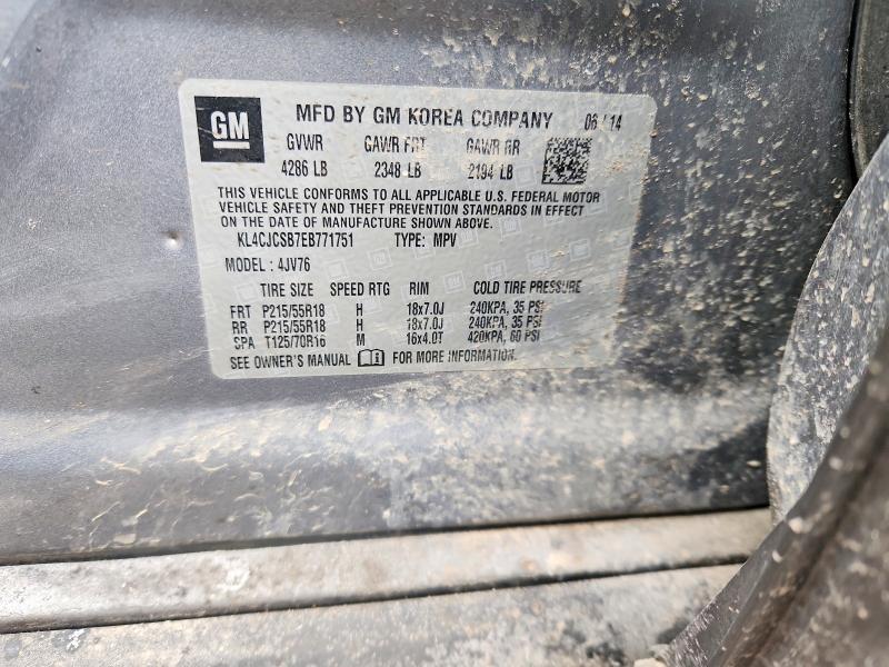 75795965 :رقم المزاد ، KL4CJCSB7EB771751 vin ، 2014 Buick Encore مزاد بيع