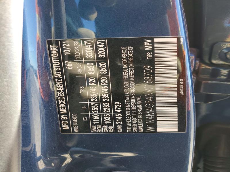 Aukcja sprzedaży 2022 Mercedes-benz Glb, vin: W1N4M4GB4NW168709, numer aukcji: 78172565