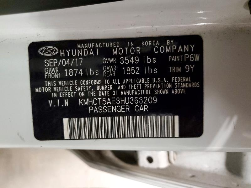 2017 Hyundai Accent მანქანა იყიდება აუქციონზე, vin: KMHCT5AE3HU363209, აუქციონის ნომერი: 76377745
