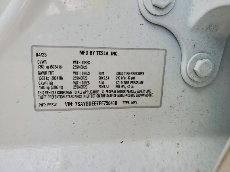 Aukcja sprzedaży 2023 Tesla Model Y, vin: 7SAYGDEE7PF750410, numer aukcji: 77929875