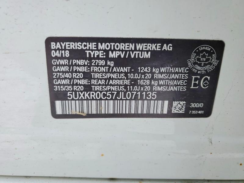 Продаж на аукціоні авто 2018 Bmw X5, vin: 5UXKR0C57JL071135, номер лоту: 78409815