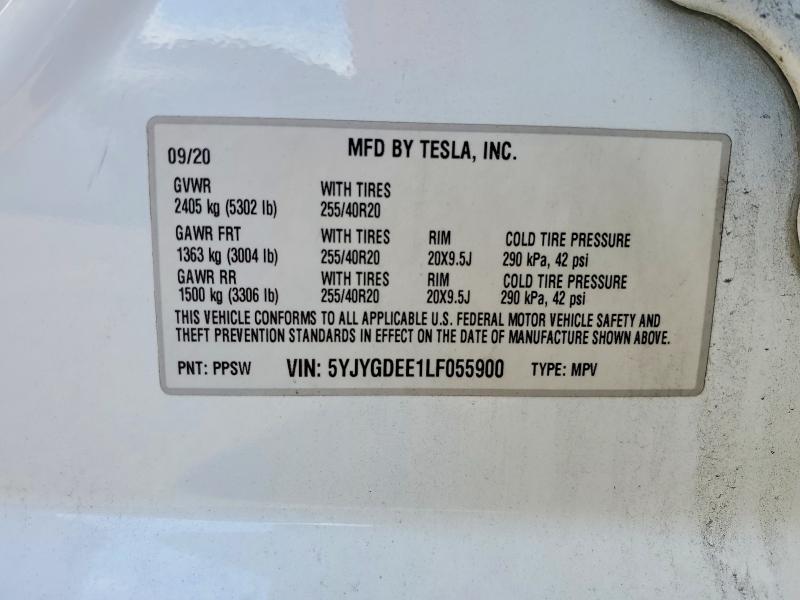 Aukcja sprzedaży 2020 Tesla Model Y, vin: 5YJYGDEE1LF055900, numer aukcji: 79438365