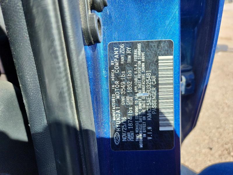 Aukcja sprzedaży 2017 Hyundai Accent, vin: KMHCT5AE5HU325481, numer aukcji: 78927665