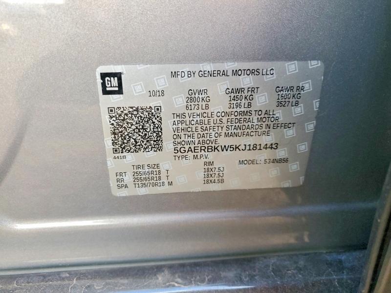 Продажа на аукционе авто 2019 Buick Enclave, vin: 5GAERBKW5KJ181443, номер лота: 77209075