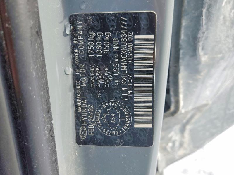 Aukcja sprzedaży 2022 Hyundai Elantra, vin: KMHLM4AGXNU334777, numer aukcji: 76594955