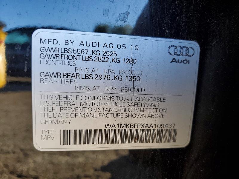 Продажа на аукционе авто 2010 Audi Q5, vin: WA1MKBFPXAA109437, номер лота: 77181325