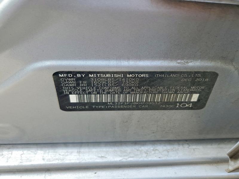 Aukcja sprzedaży 2019 Mitsubishi Mirage, vin: ML32F3FJ8KHF09532, numer aukcji: 76933505